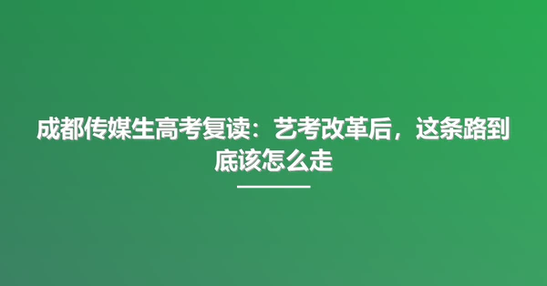 成都传媒生高考复读:艺考改革后,这条路到底该怎么走