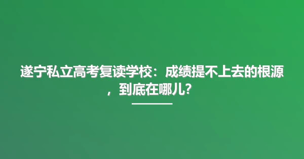 遂宁私立高考复读学校:成绩提不上去的根源,到底在哪儿?